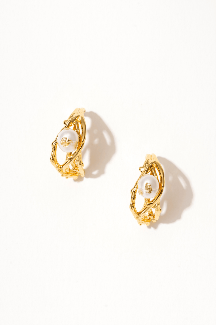 Anuket 18k Gold C Hoop Earrings