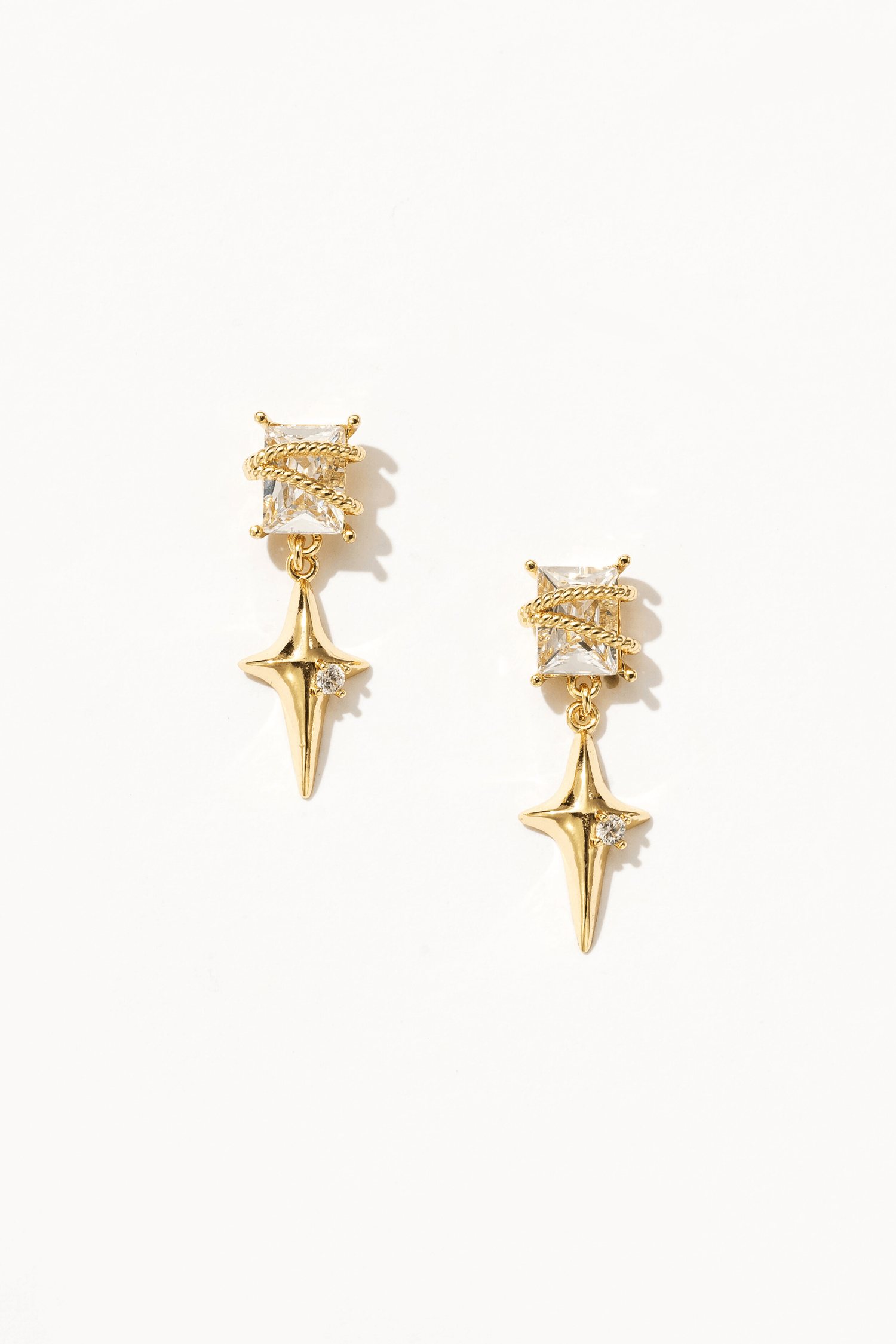 Astra 14K Gold Drop Earrings - Artsory