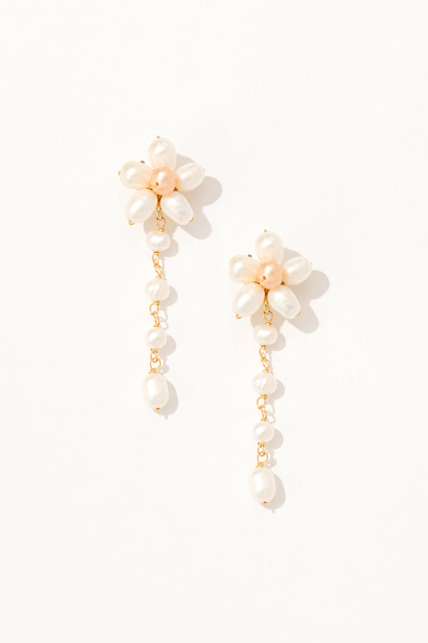 Aurelia Floral Dangling Pearl Earrings