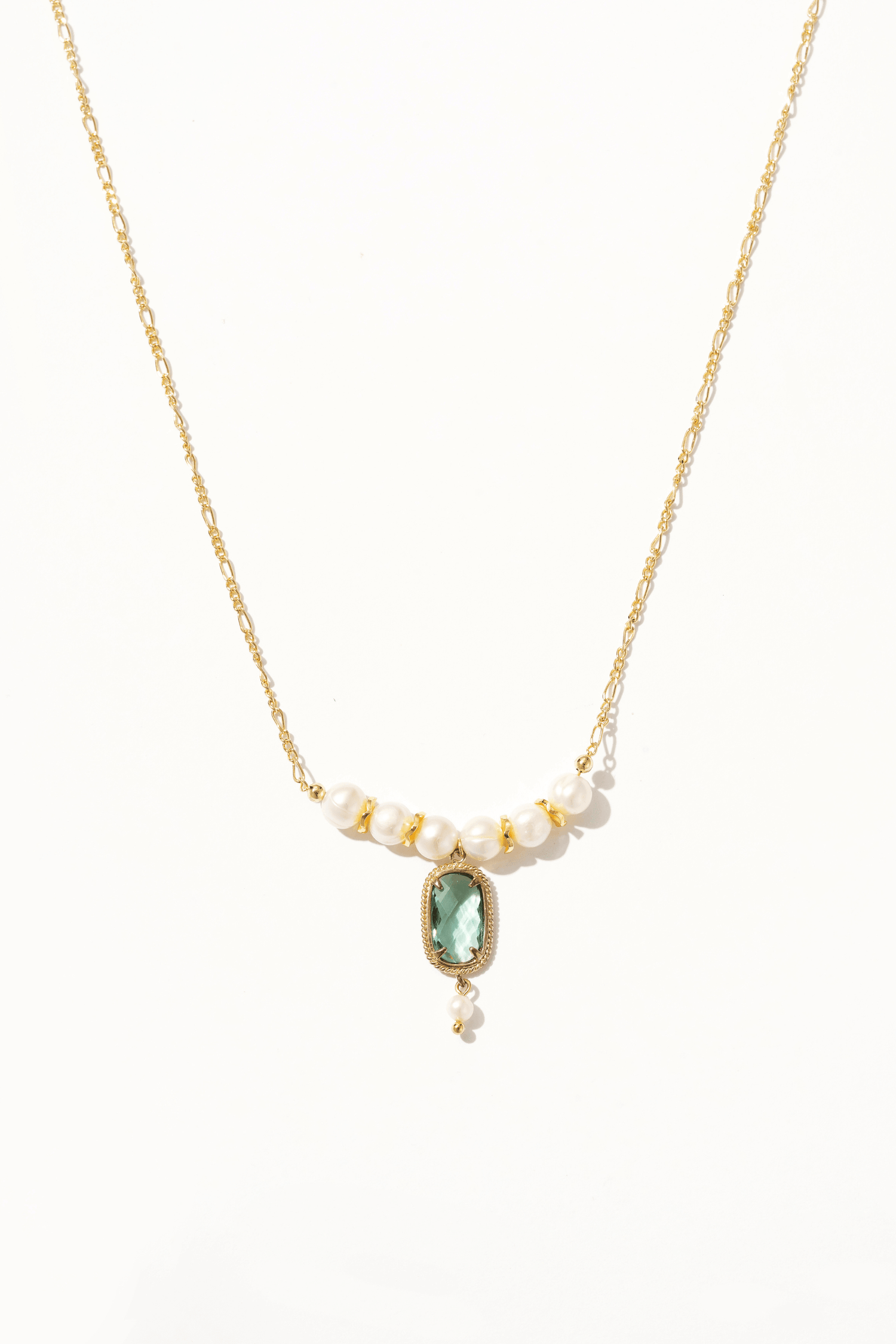 Aveline Crystal Pendant Drop Pearl Necklace - Artsory