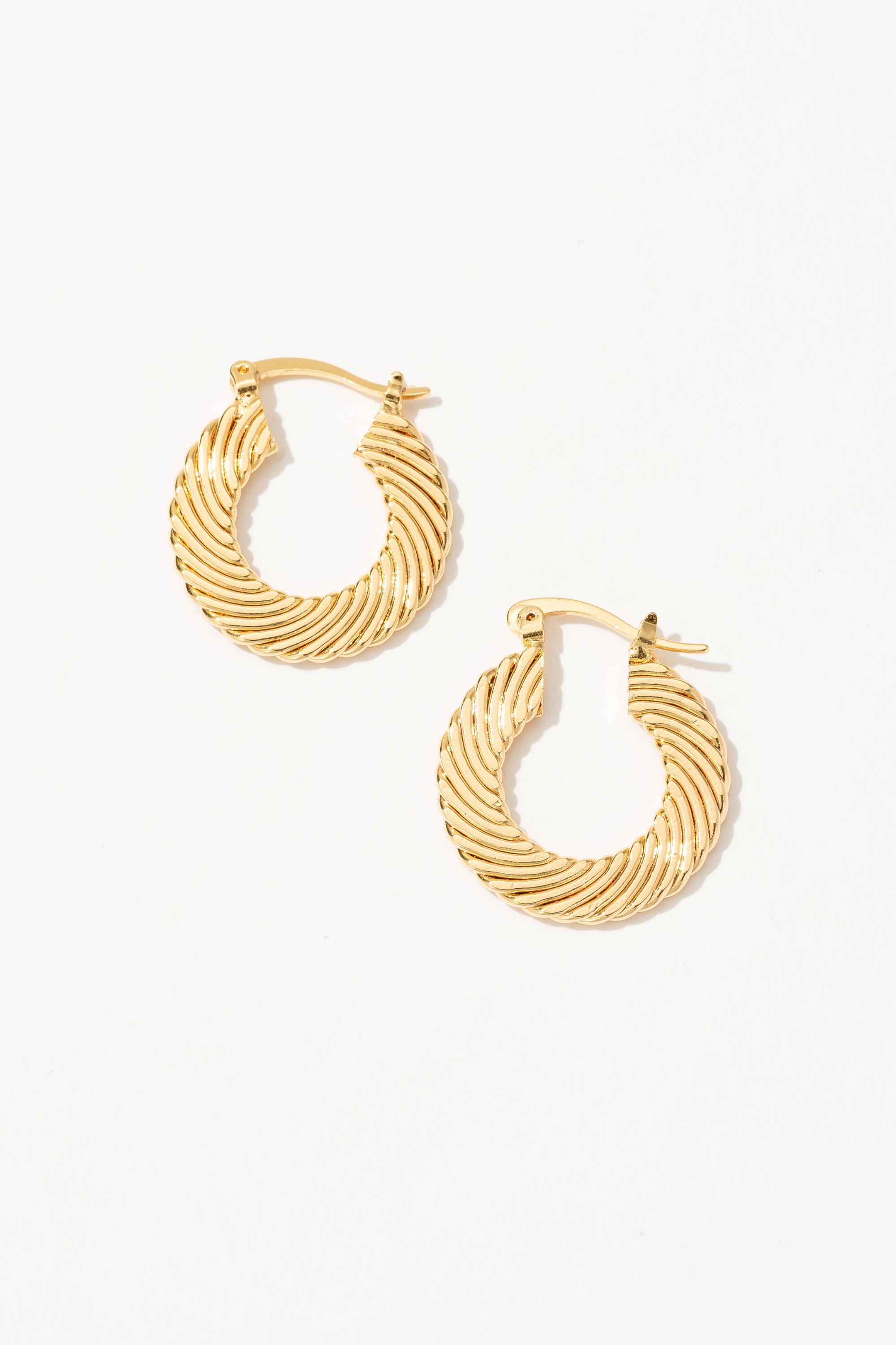 Blaze Flattened Hoop Earrings