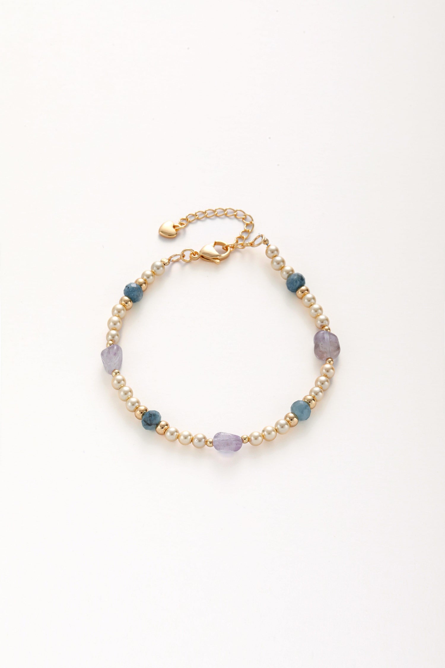 Buttercream Pearl with Lavender Mica Bracelet - Artsory