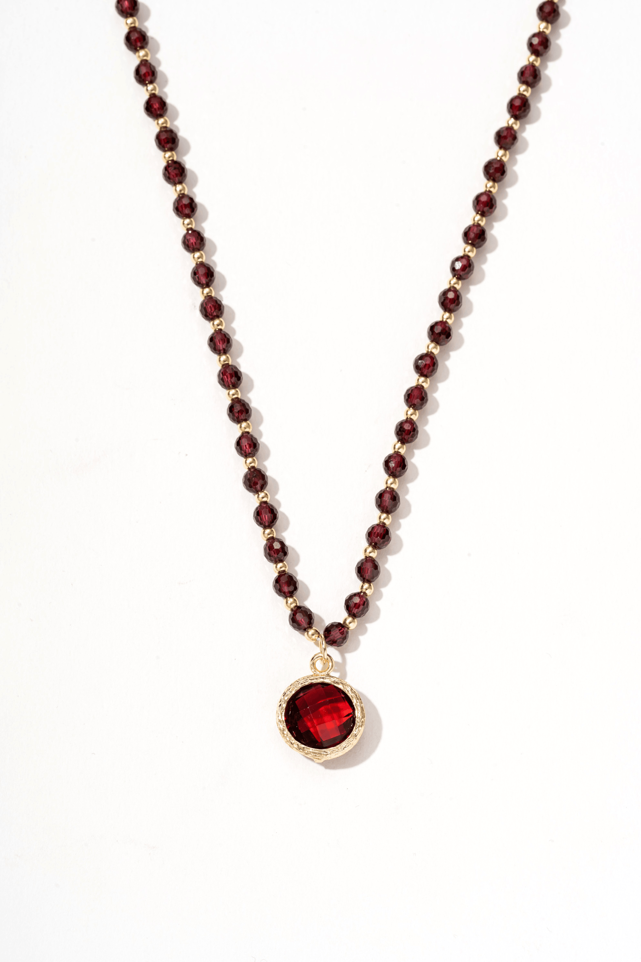 Calista Ruby Mix Pendant Necklace - Artsory