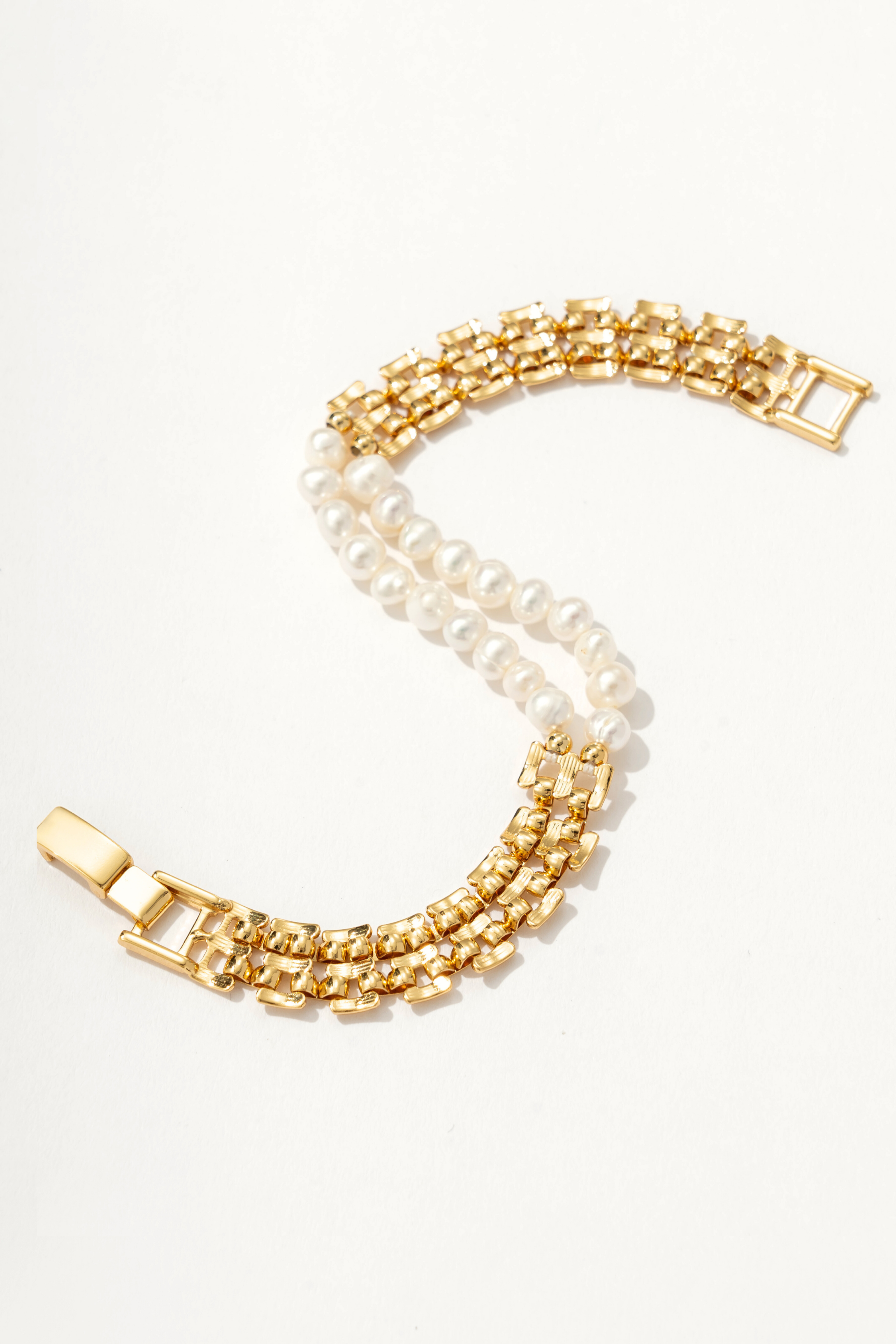 Cressida 18K Gold Pearl Chain Bracelet