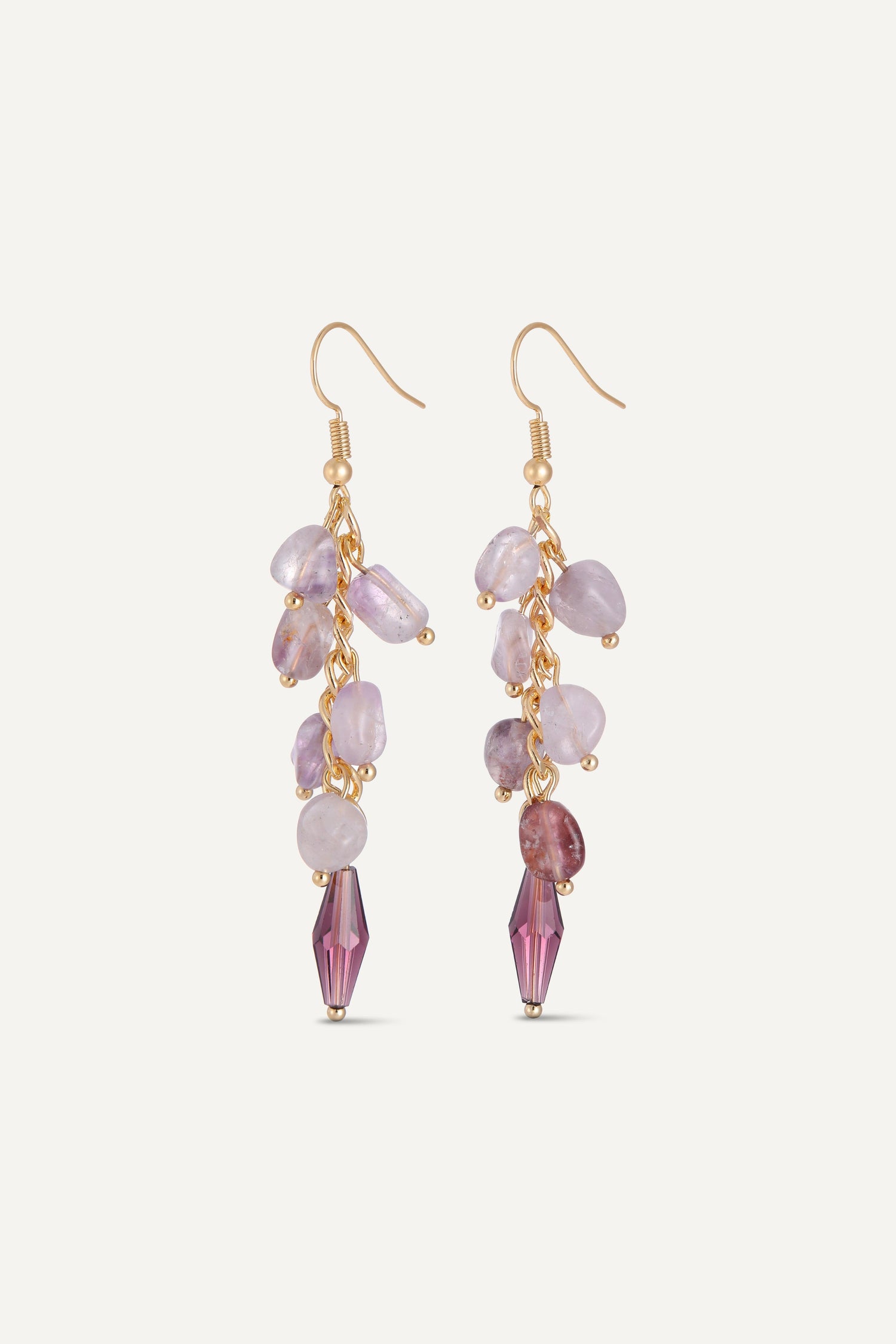 Eirlys Crystal Drop Lavender Earrings - Artsory