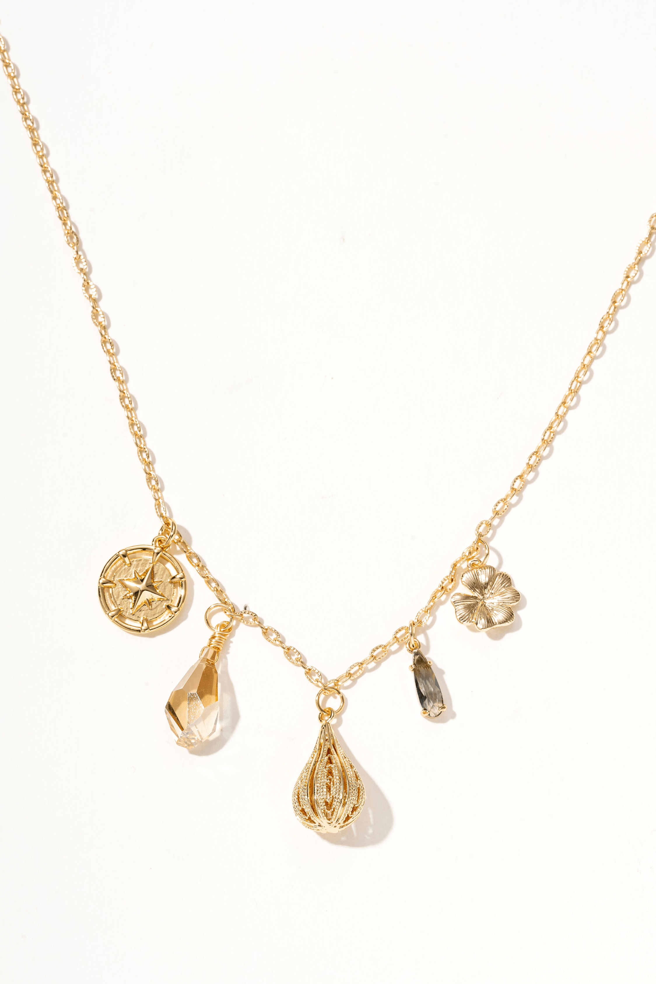 Elowen 14k Gold Charm Mix Necklace - Artsory