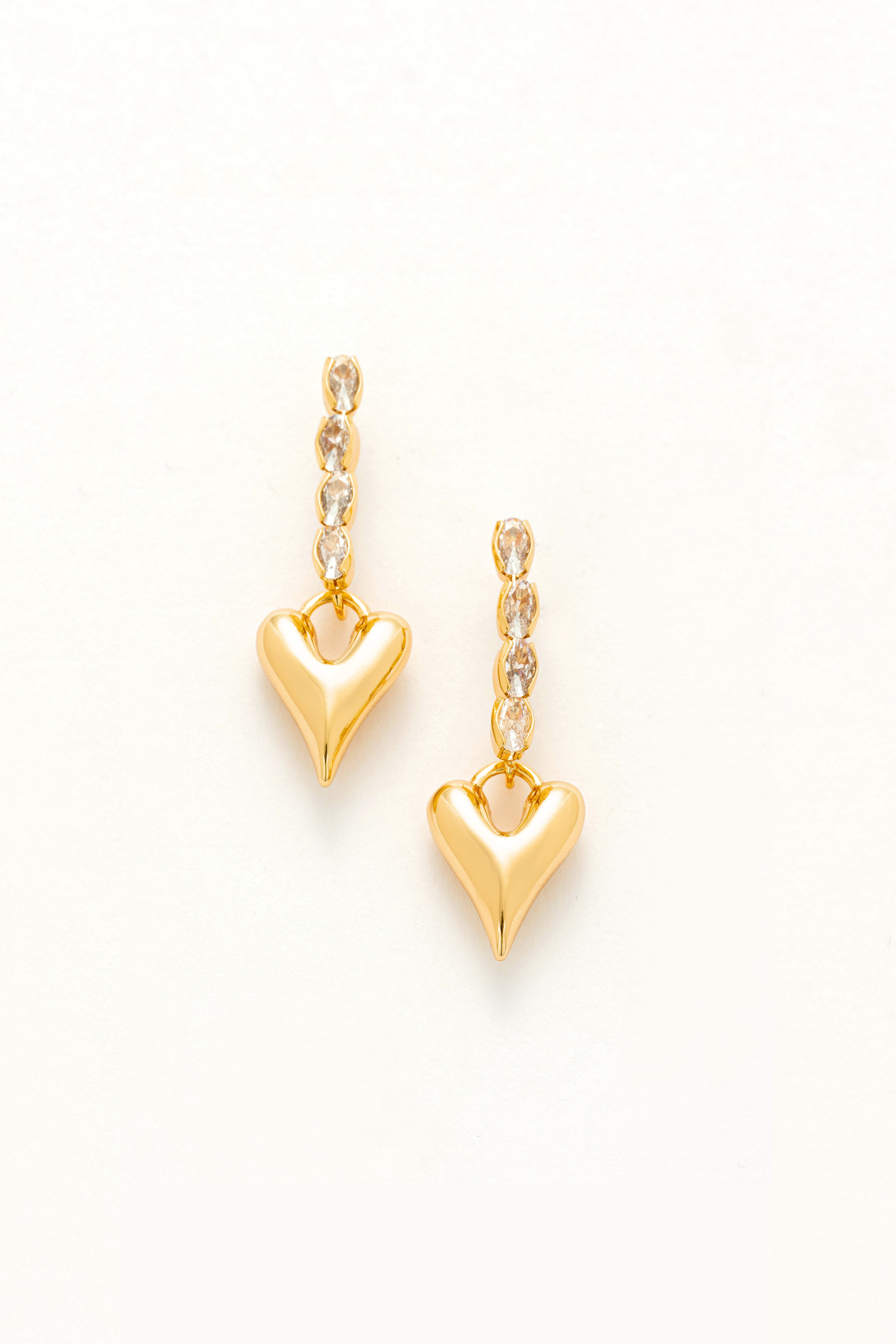 Fiery Heart Drop Earrings