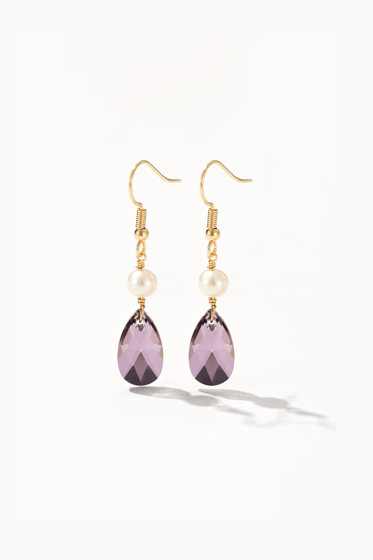 Fiora Crystal with Pearl Earrings