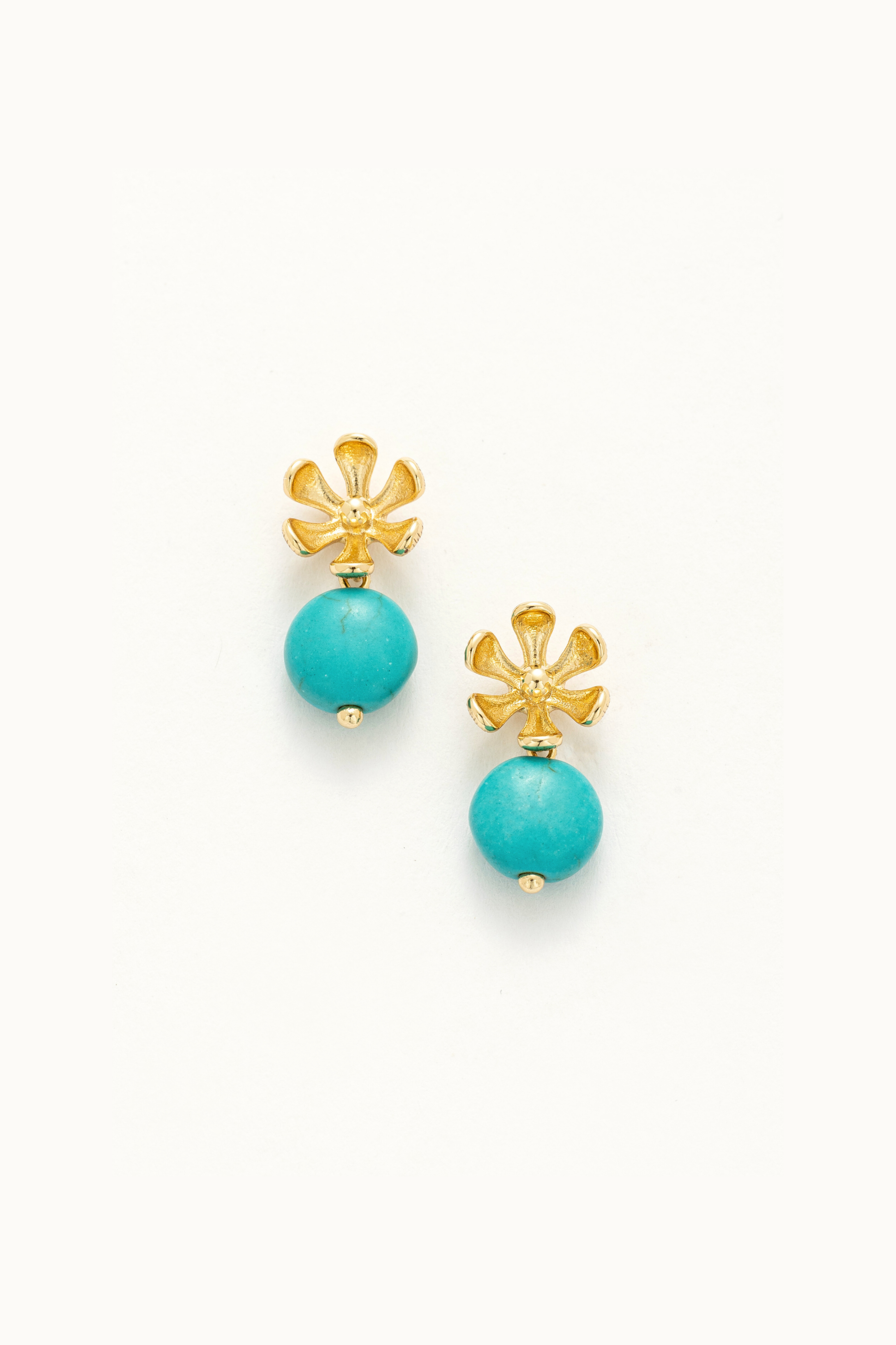 Floral Turquoise Drop Earrings