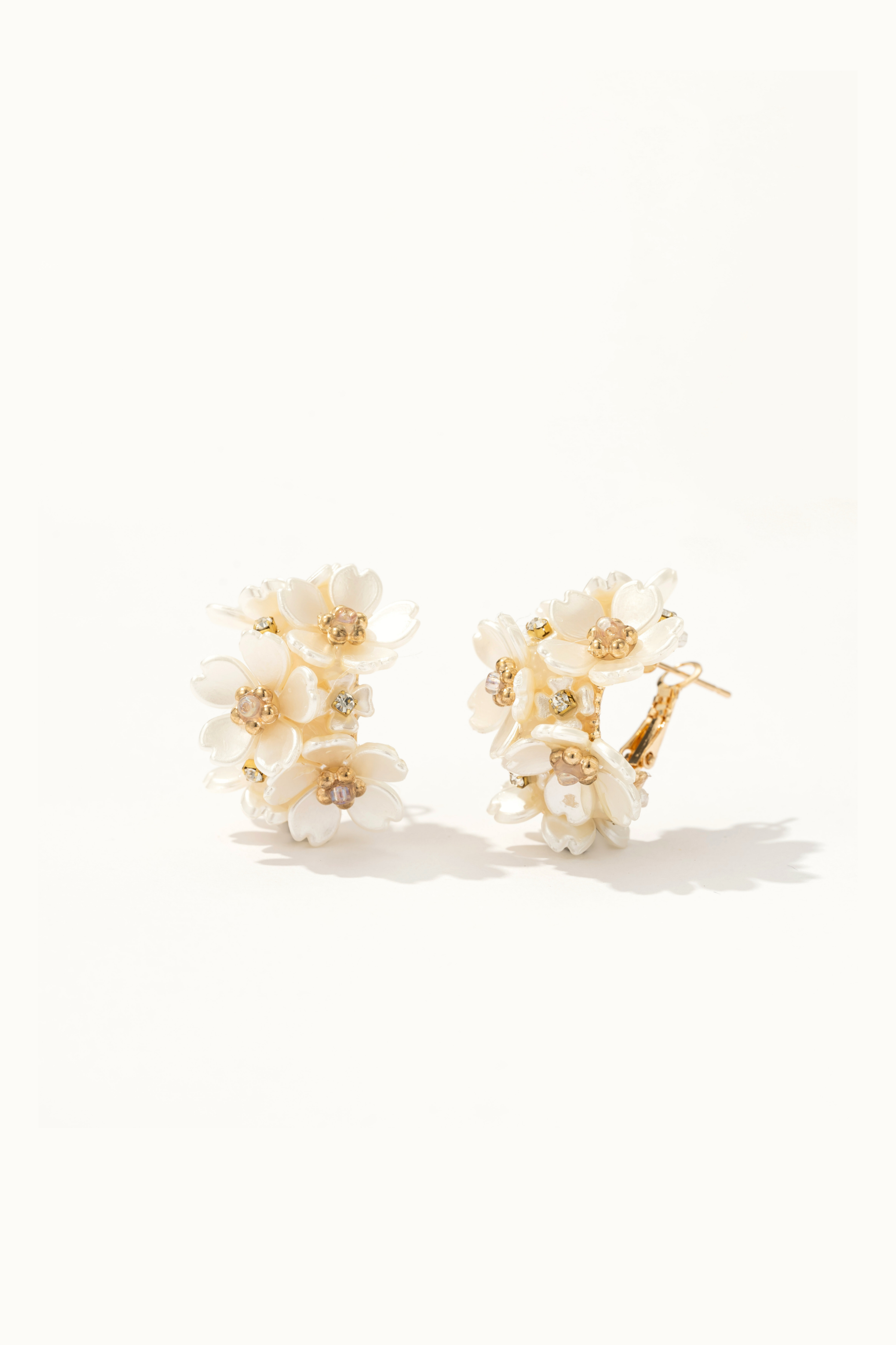 Genevieve Blooming Shell Pearl Earrings