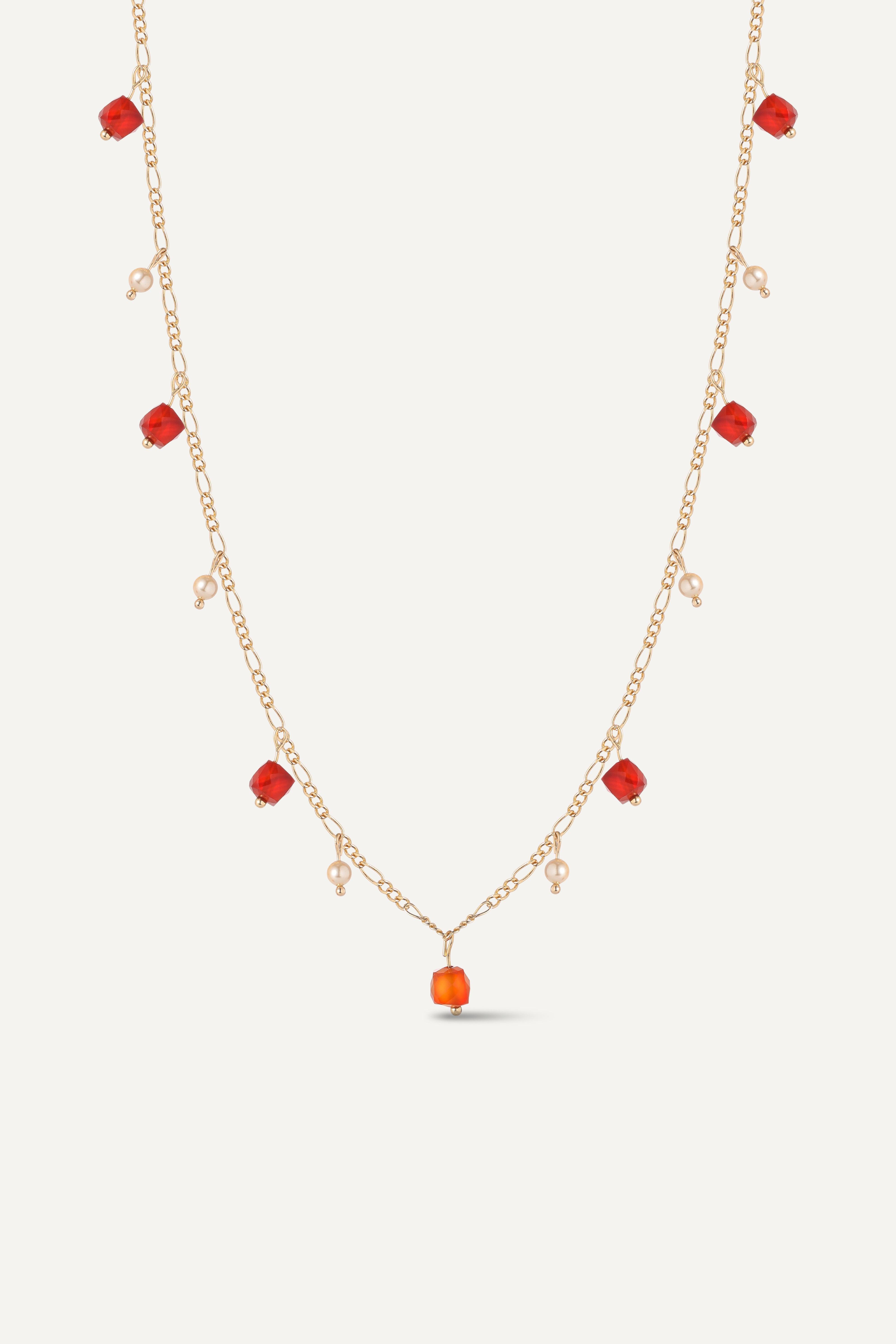 Golden Maple with Pearl Drop Necklace - Artsory