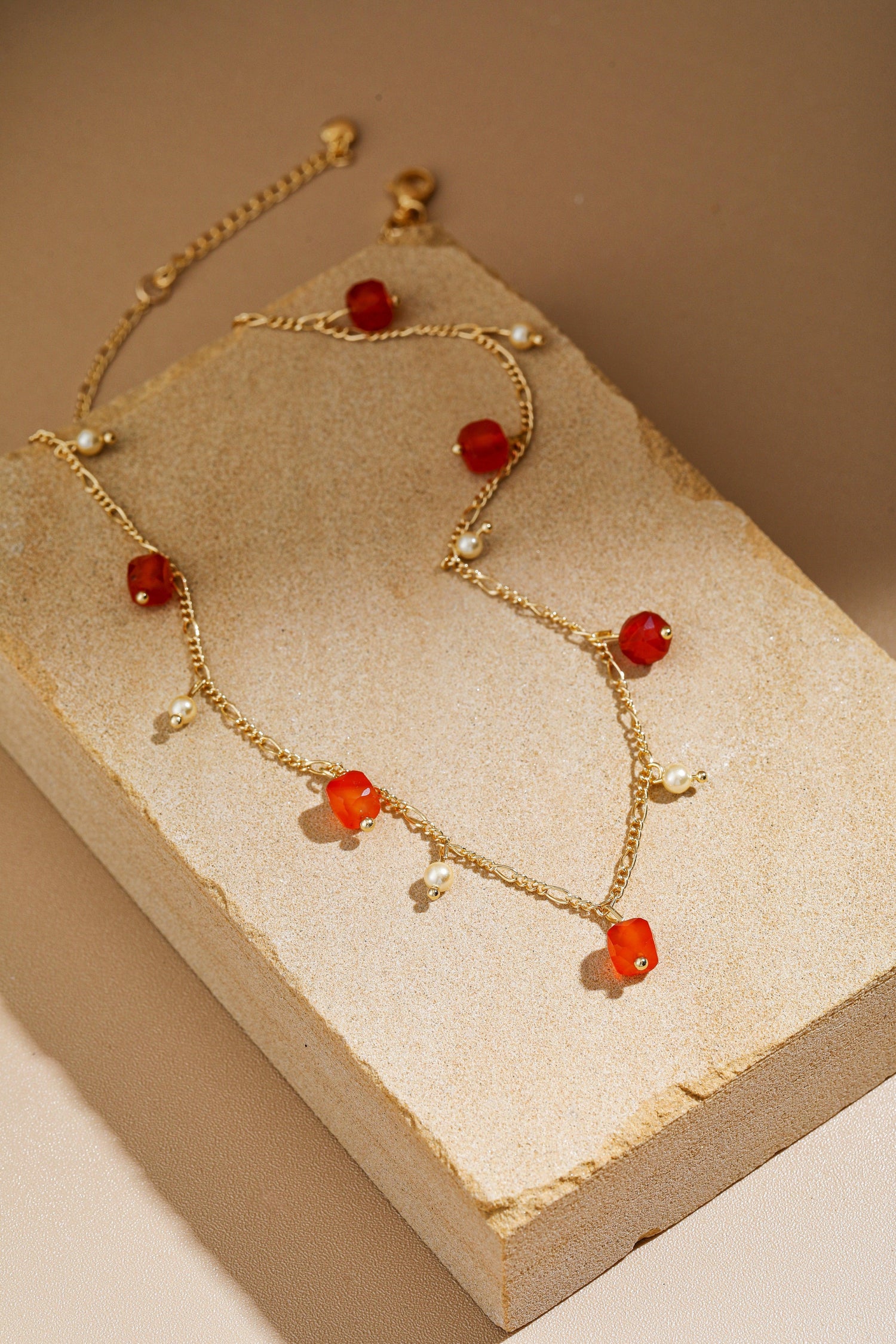 Golden Maple with Pearl Drop Necklace - Artsory