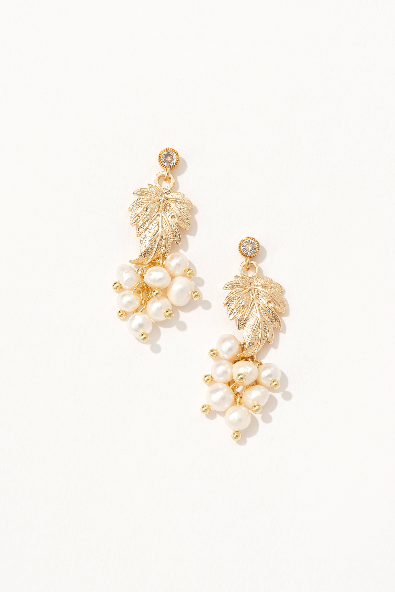 Grapevine Cluster Pearl Drop Earrings