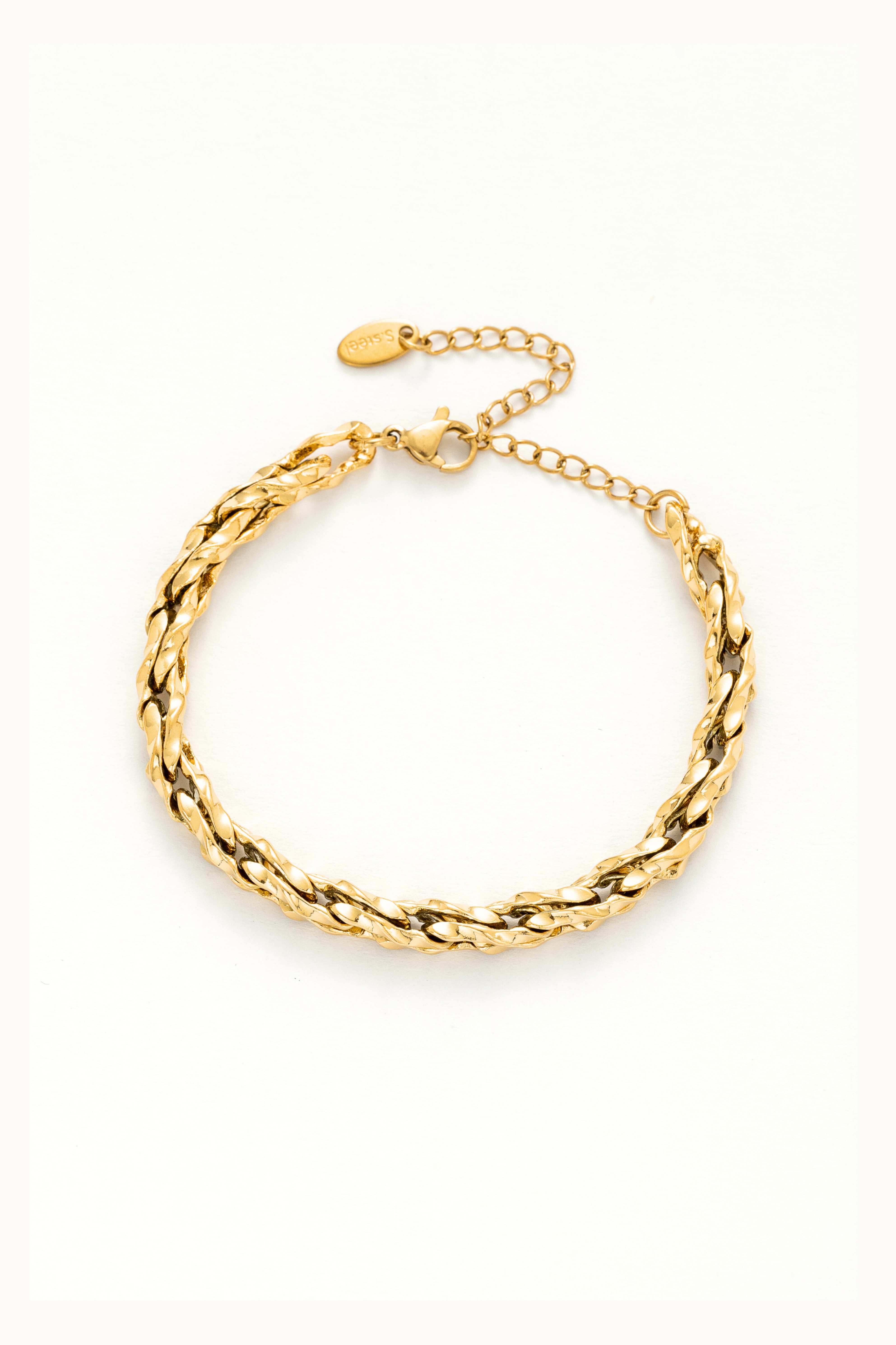 Lavinia Braided Gold Chain Bracelet