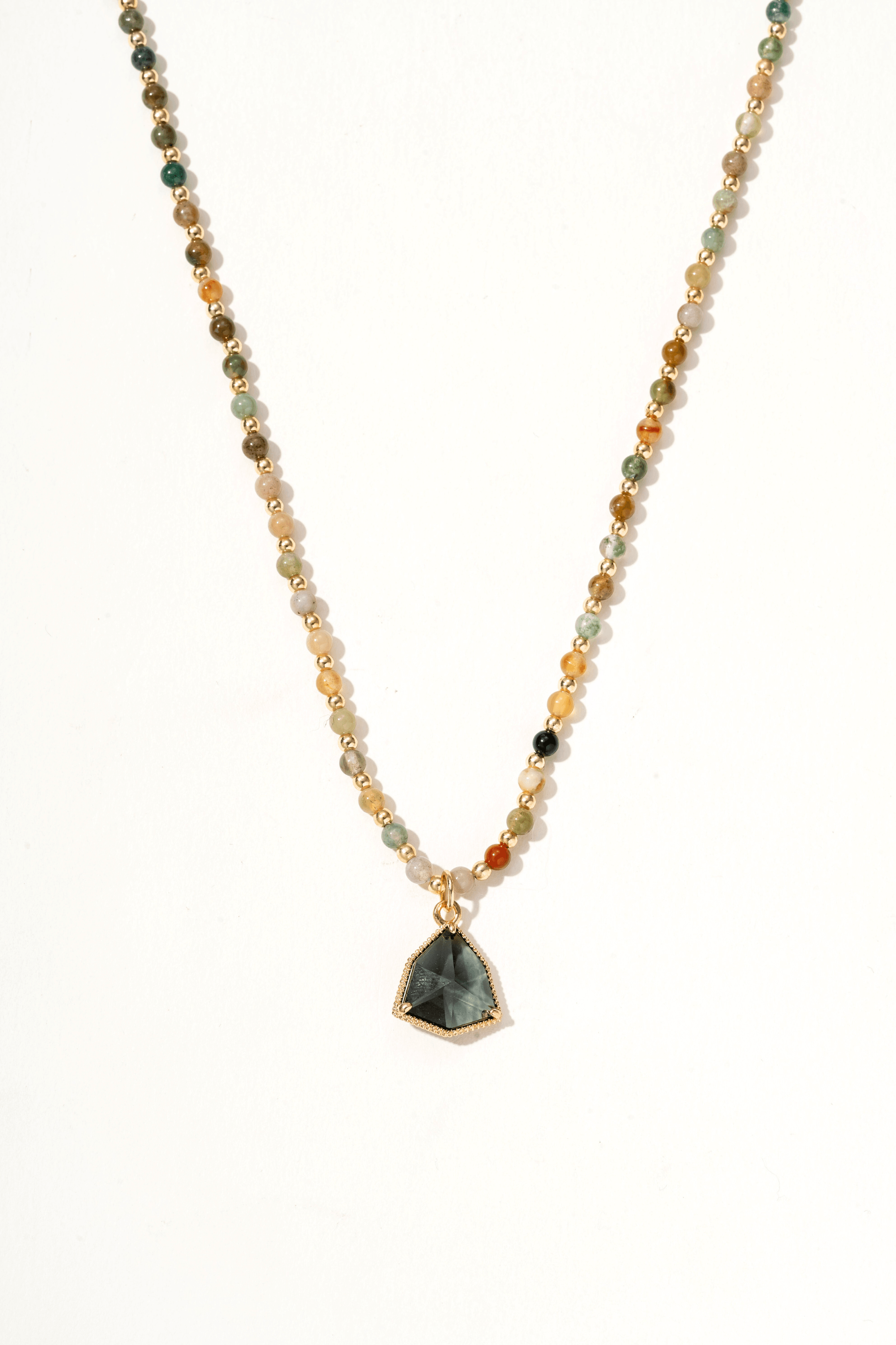 Lyra Indian Agate Pendant Necklace - Artsory