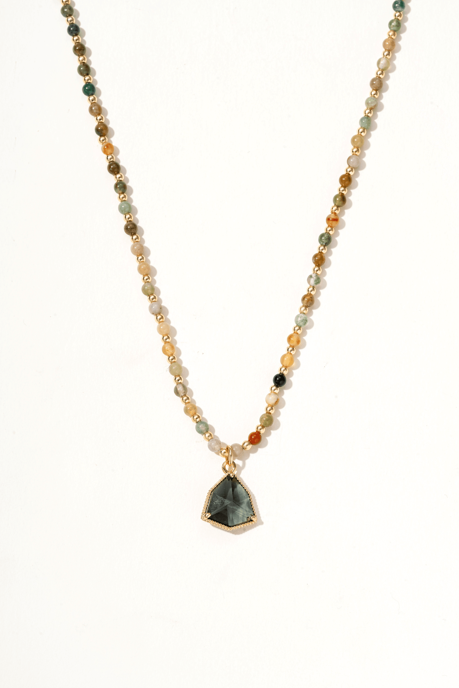 Lyra Indian Agate Pendant Necklace - Artsory