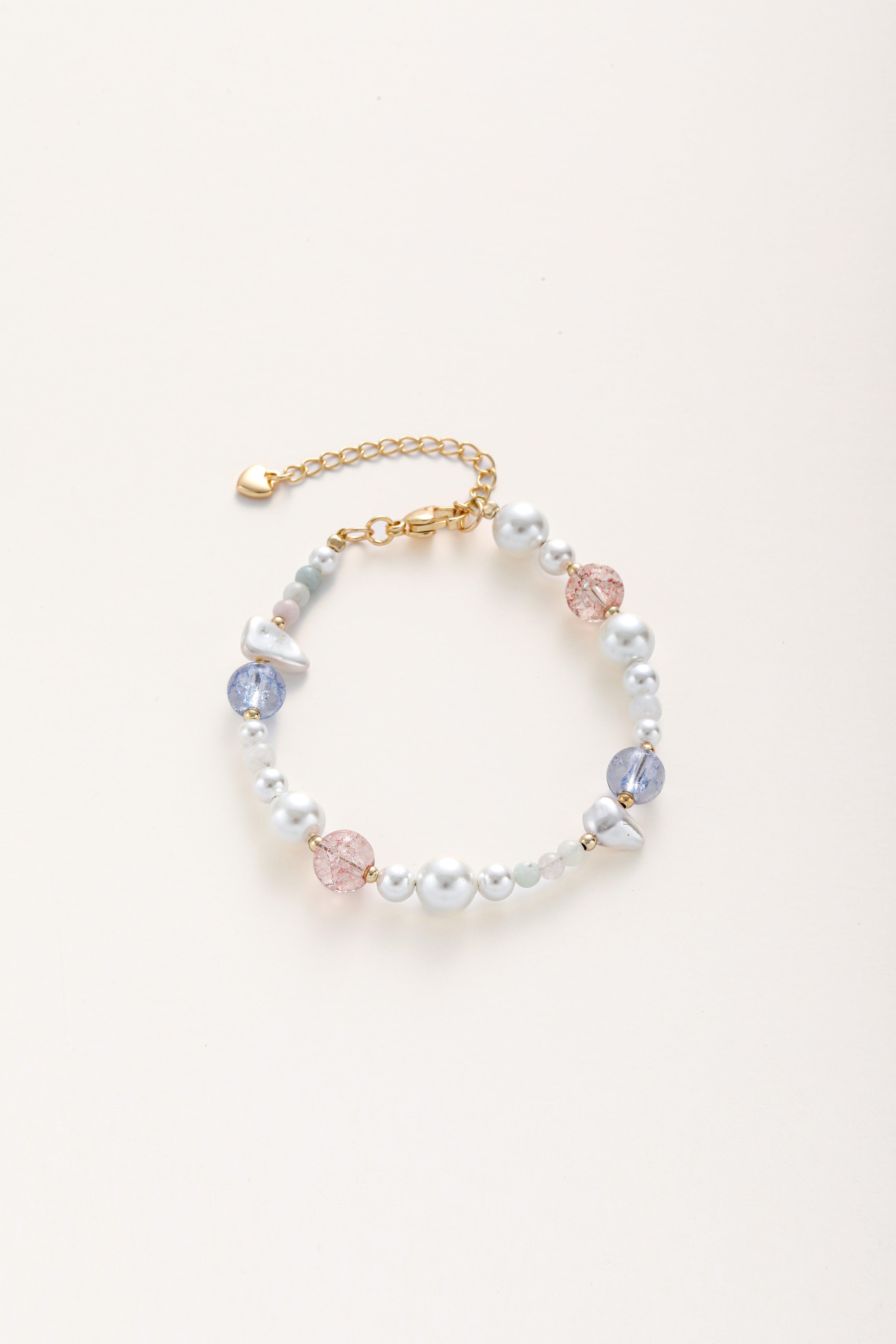 Macaron Agate and Pearl Bracelet - Artsory