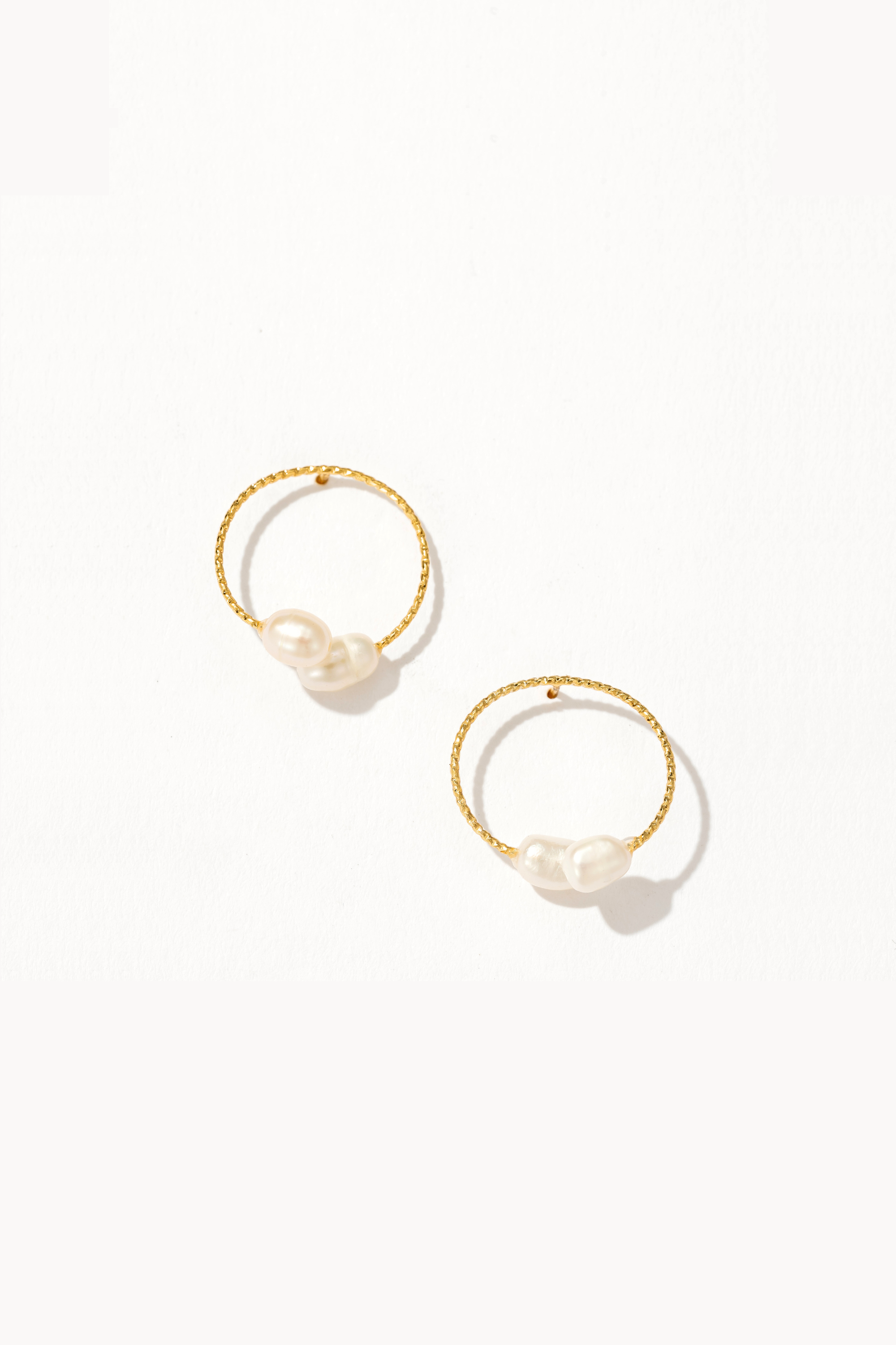 Minimalist Pearl Hoop Earrings