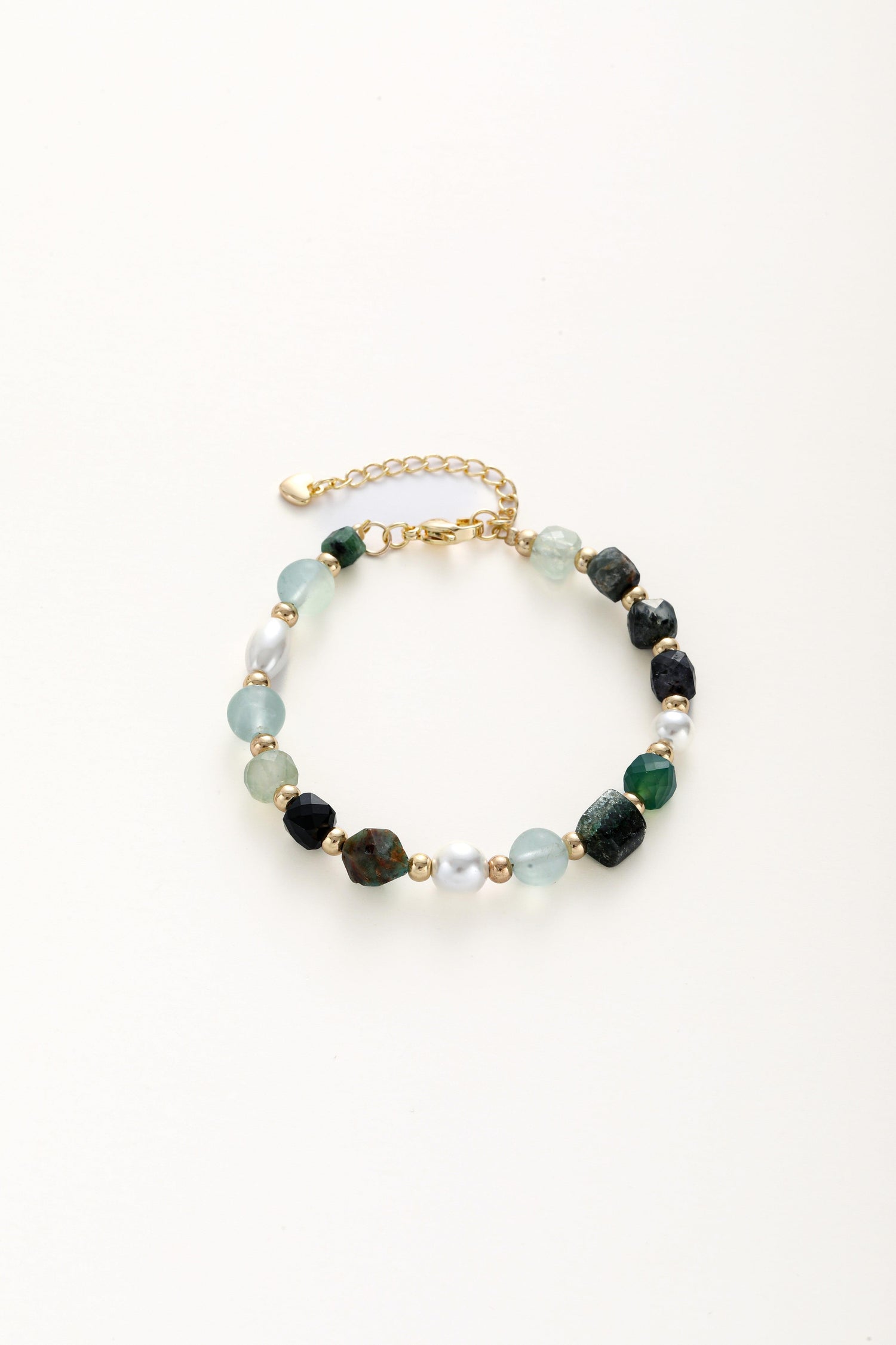 Mossy Elegance Pearl and Quartz Bracelet - Artsory