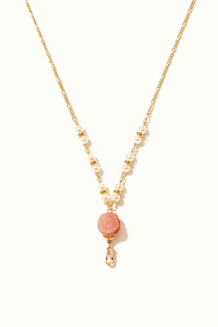 Rosy Agate Drop Necklace