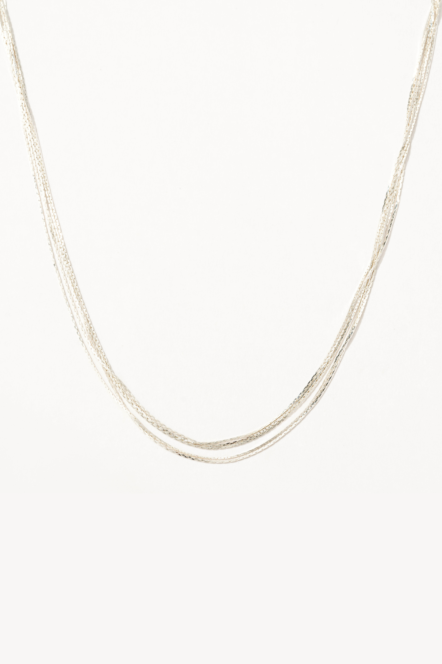 Silver Cascade Layered Necklace