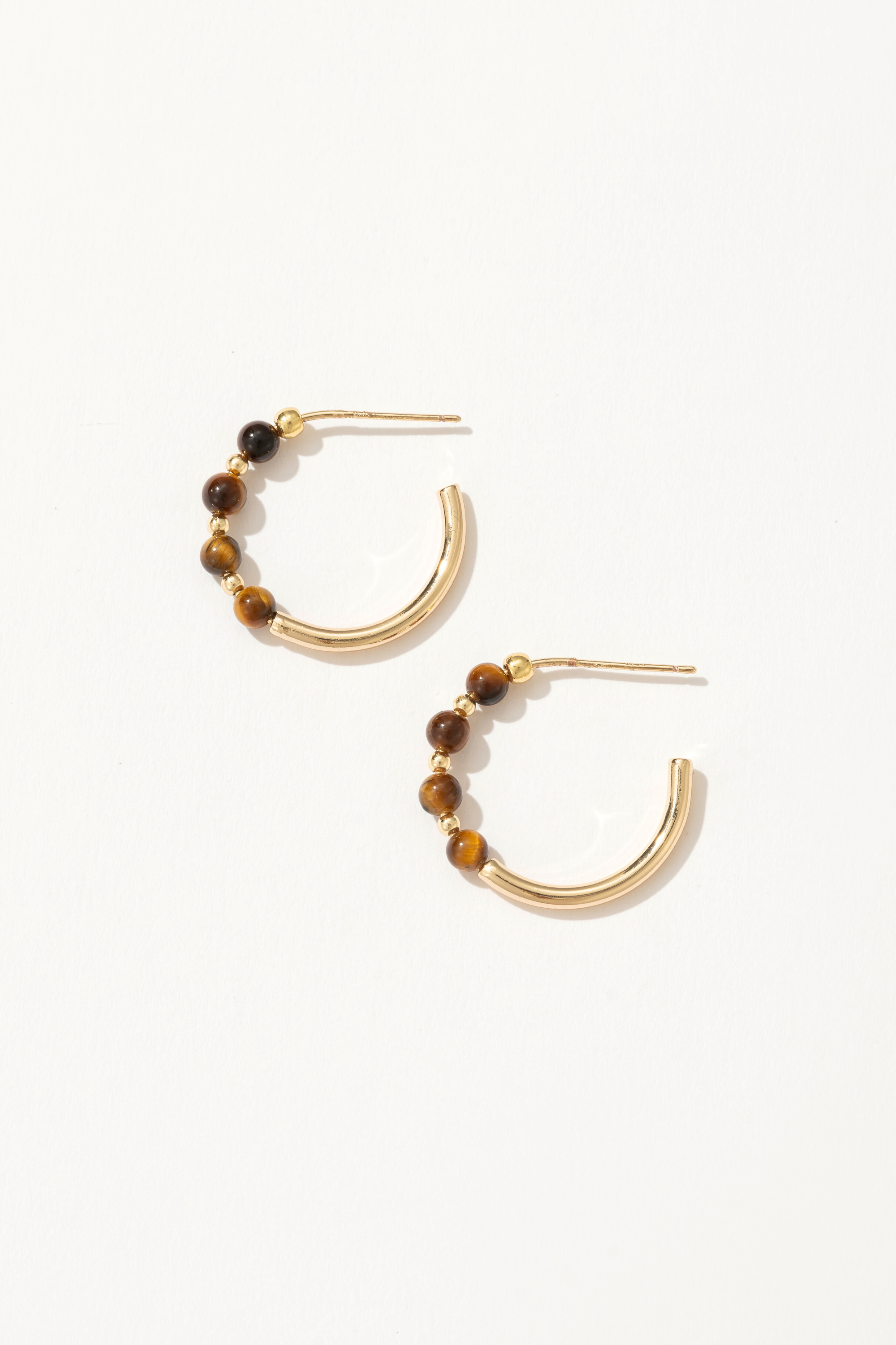 Tiger's Eye C-Hoop Earrings