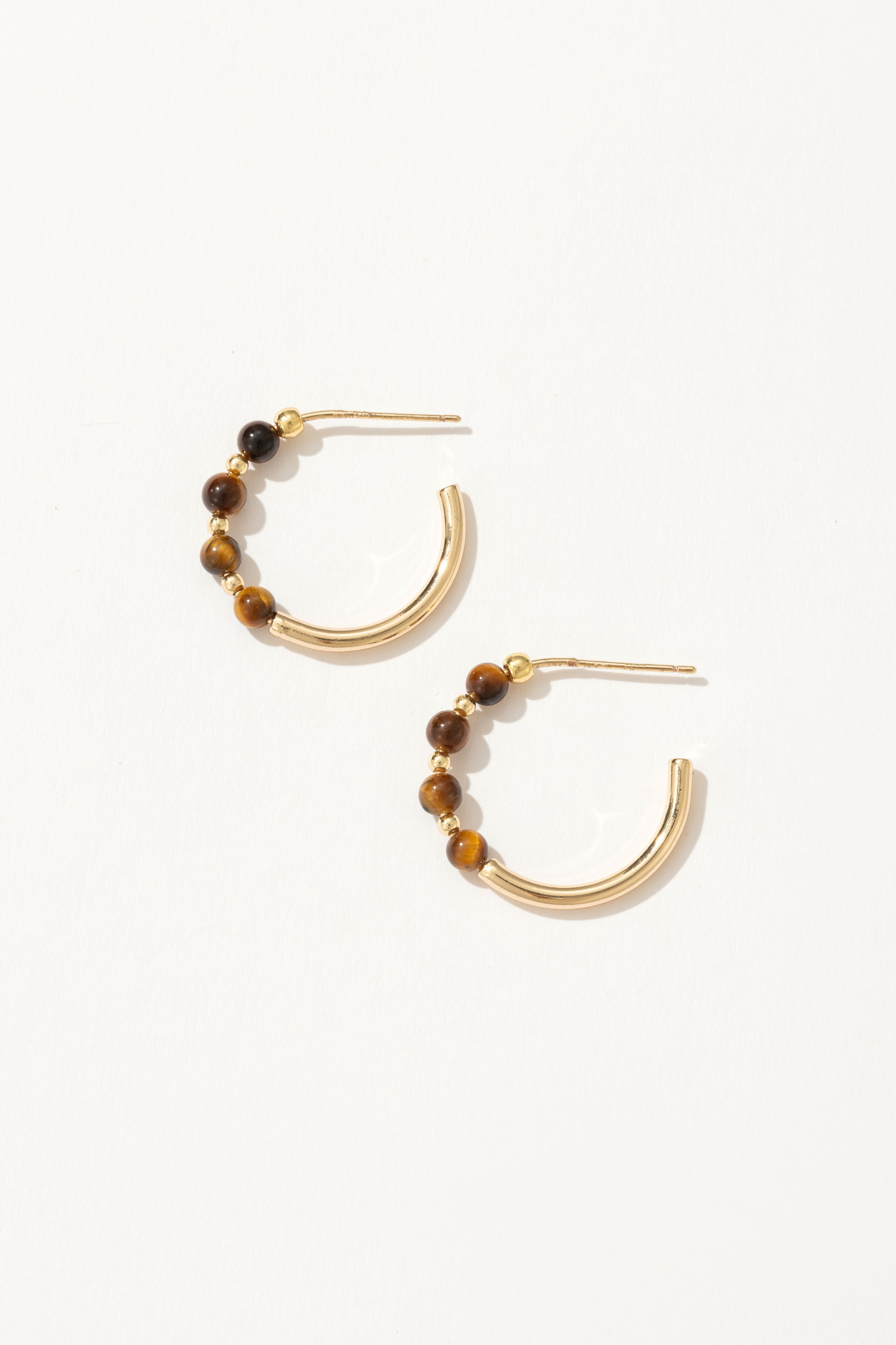 Tiger's Eye C-Hoop Earrings