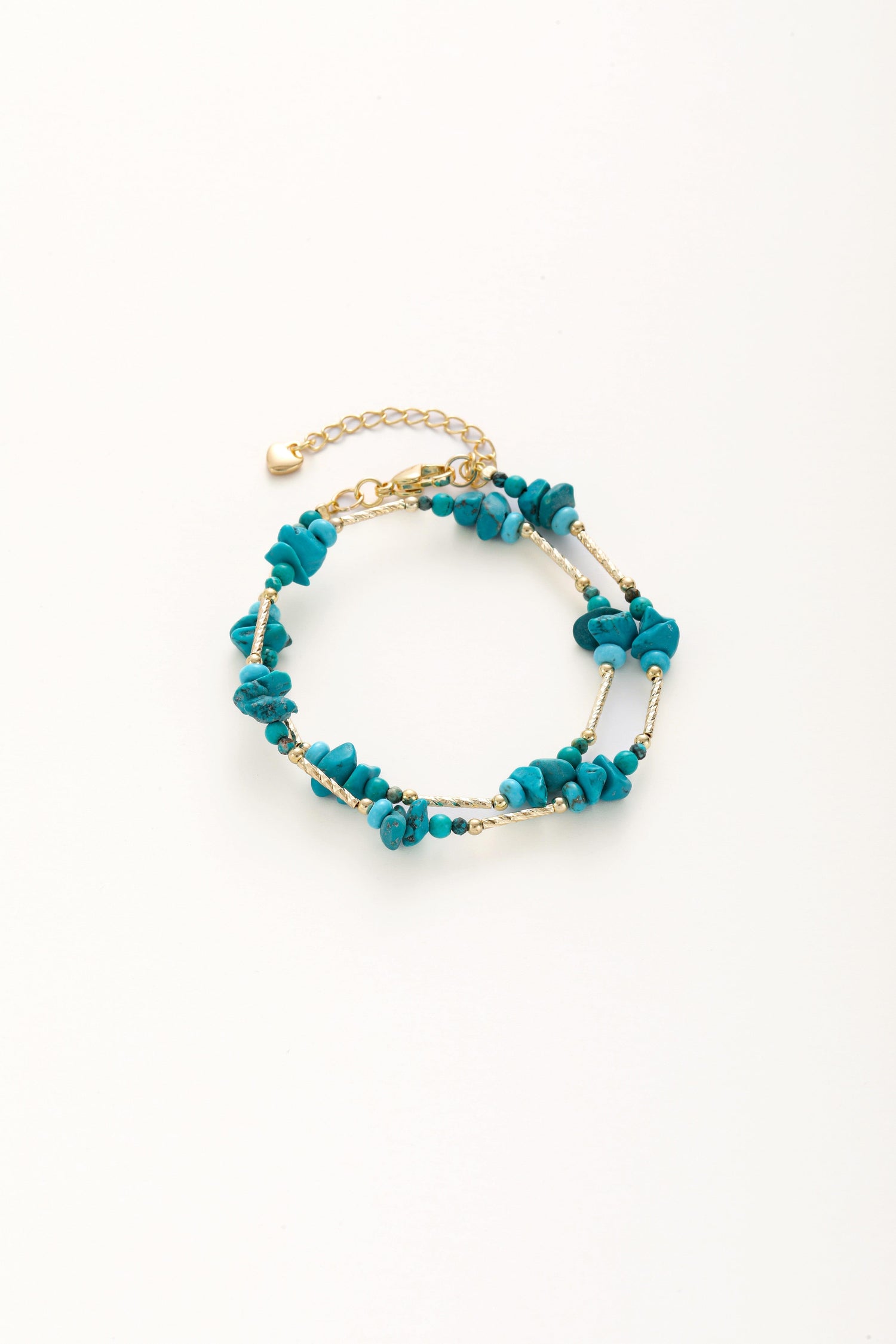 Turquoise Duo Strand Wrap Bracelet - Artsory