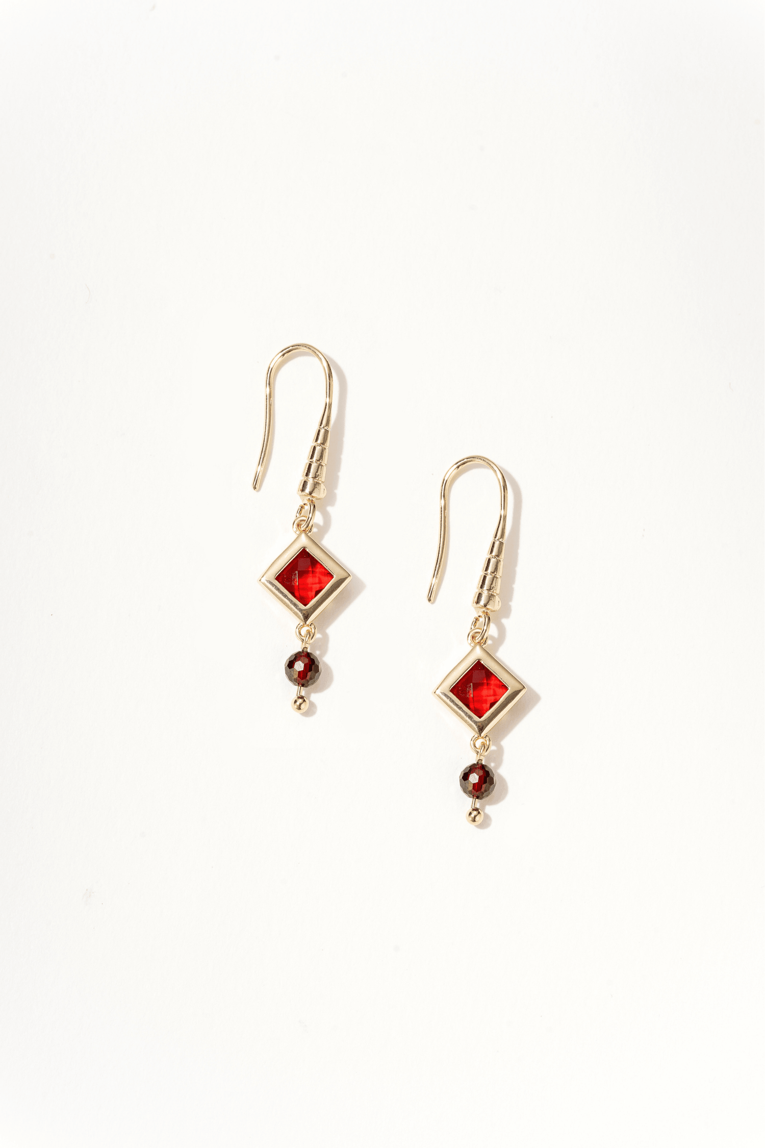 Victoria Ruby Drop Earrings - Artsory