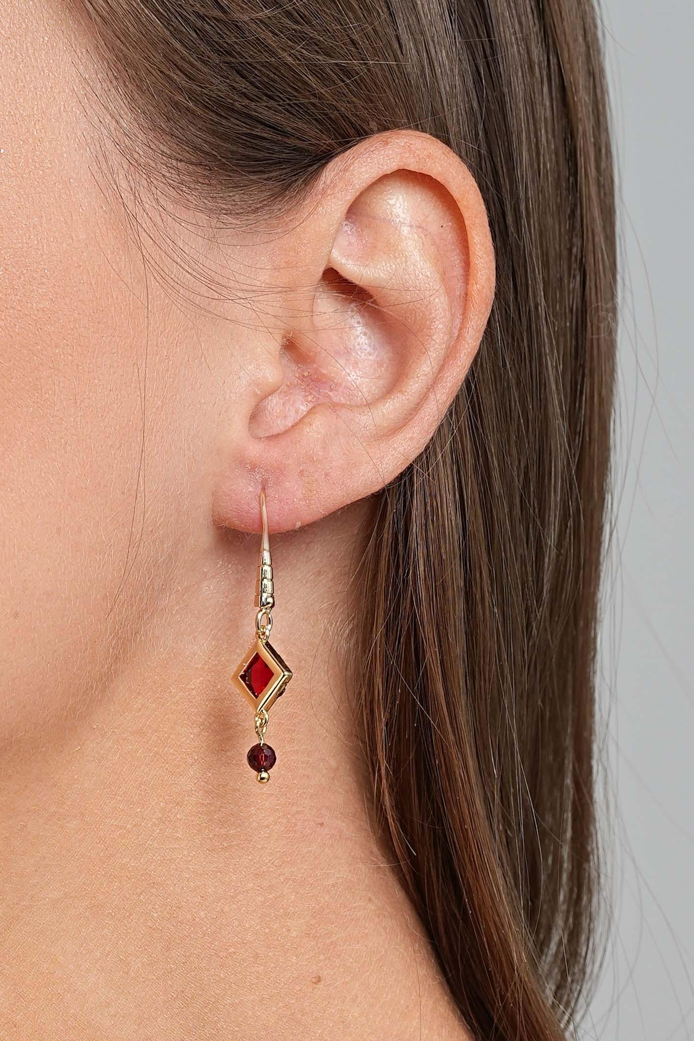 Victoria Ruby Drop Earrings - Artsory