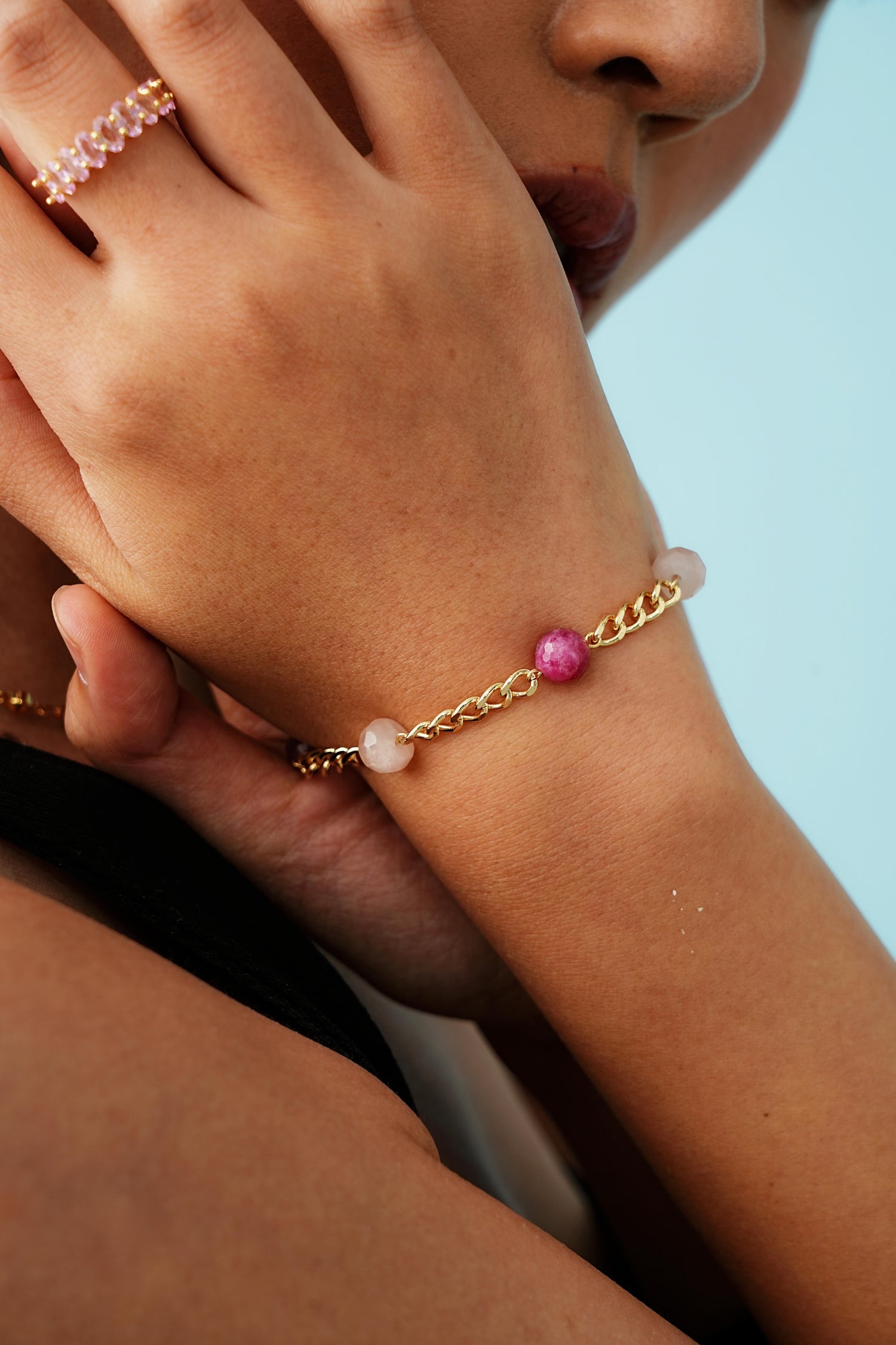 Rosy Glow Gemstone Bracelet